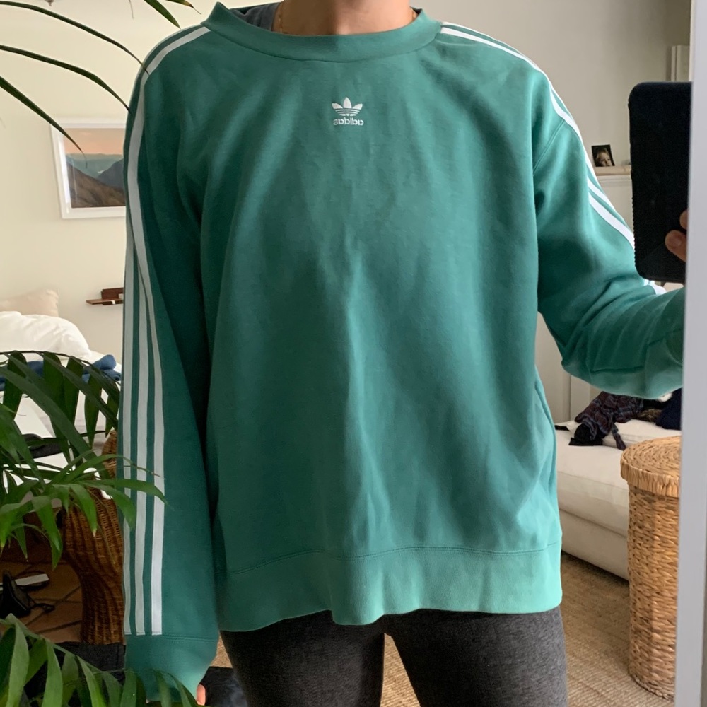 Womens Oversized Adidas Sweatshirt light turquoise